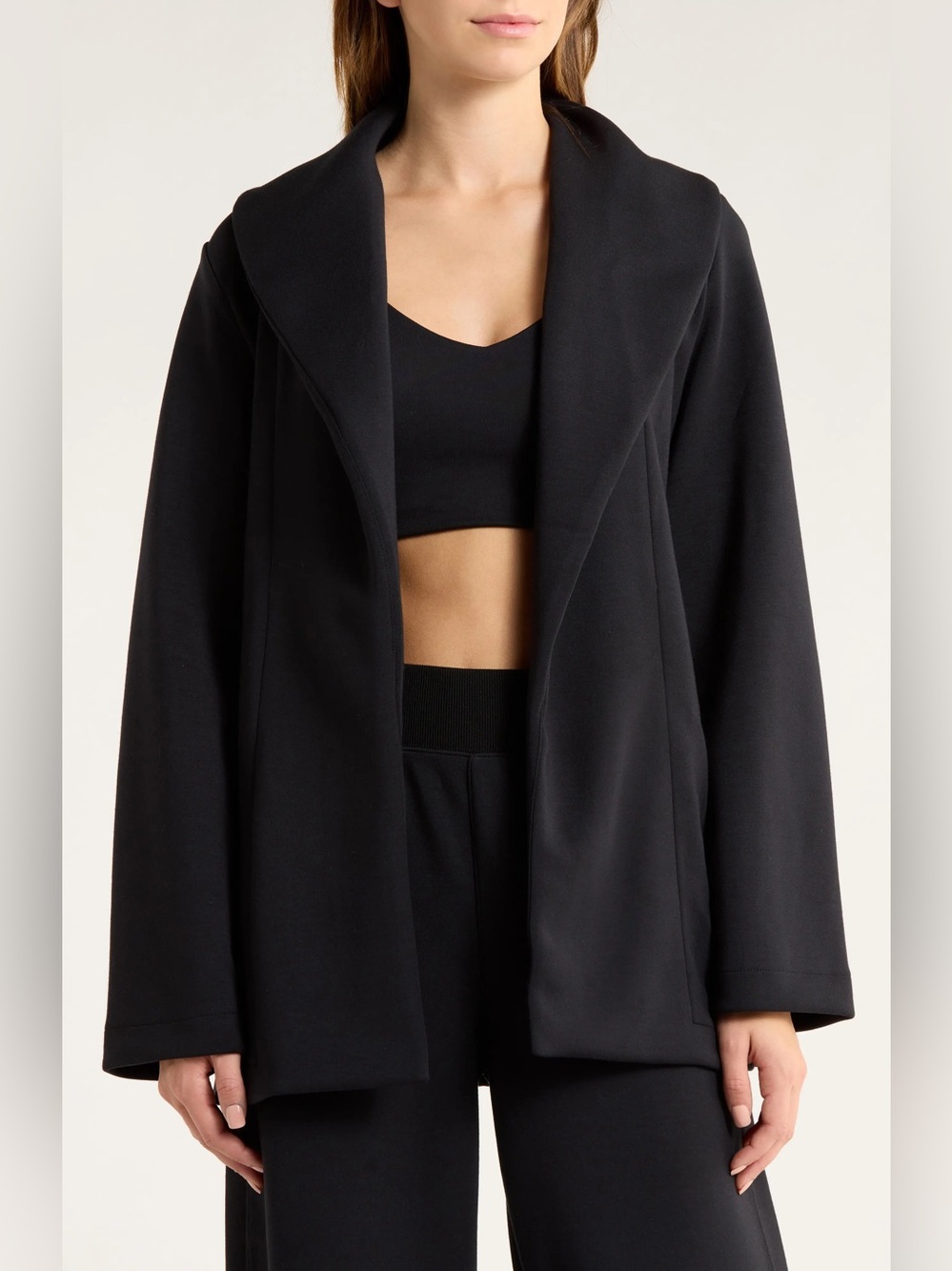 Spanx AirEssentials Black Glitter Luxe Wrap Cardigan Sz Medium